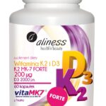 Aliness Witamina K2 FORTE MK-7 200 µg z Natto + D3 x 60 kaps.
