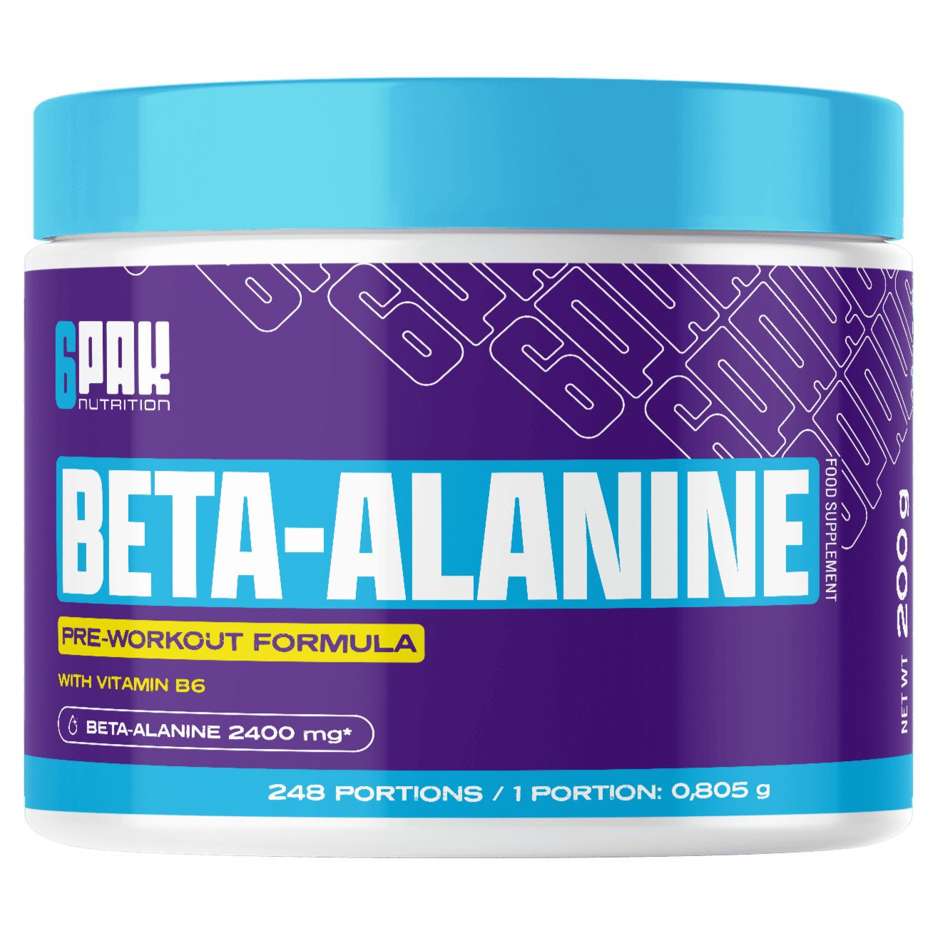 5908217922724.png 6PAK Nutrition Beta Alanine 200g - obrazek 1