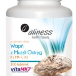 Aliness Wapń z muszli ostryg z K2 MK7 i D3 x100 tabletek